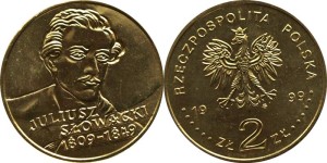 SN0227 2 złote 1999 Juliusz Słowacki