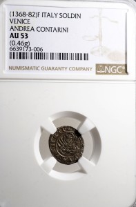 M02940 Soldin (szeląg) (1368-82) Włochy, Wenecja, Andrea Contarini