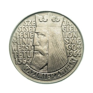 M03090 10 Złotych 1964 rok Polska Kazimierz Wielki napis wypukły
