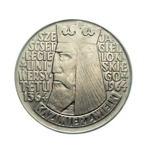 M03091 10 Złotych 1964 rok Polska Kazimierz Wielki napis wypukły