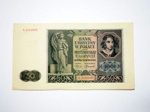 B1151 50 Złotych 1941 rok Polska seria A