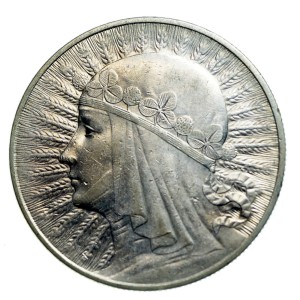 M03454 10 Złotych 1933 rok Polska Głowa kobiety