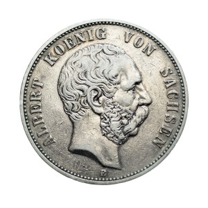 P0497 5 Marek 1891 rok Niemcy (Sachsen, Saksonia) Albert