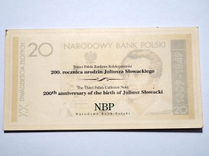 B1185 20 Złotych 2009 rok Polska Juliusz Słowacki