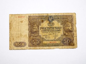 B1188  50 Złotych 1946 rok Polska seria L