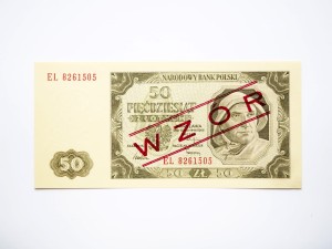 B1189 50 Złotych 1948 rok Polska seria EL wzór