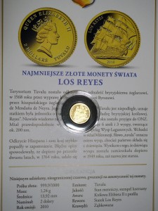 P0522 2 Dolary 2010 rok Tuvalu Los Reyes