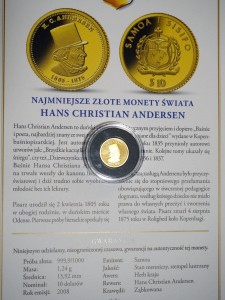 P0538 10 Dolarów 2008 rok Samoa Hans Christian Andersen
