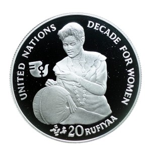 M03788 20 Rupii 1984 rok Malediwy Dekada na Rzecz Kobiet