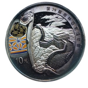 M03795 10 Yuan 2008 rok Chiny Olimpiada, Wielki Mur