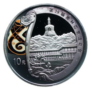 M03796 10 Yuan 2008 rok Chiny Olimpiada, Wielka Biała Pagoda