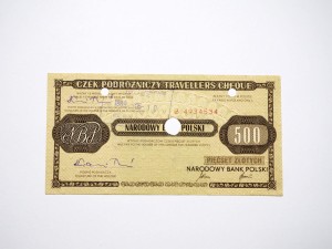 B1205 Czek podróżniczy NBP, 500 Złotych 1989 rok