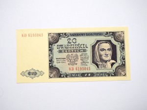 B1215 20 Złotych 1948 rok Polska seria KD