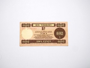 B1218 Bon Towarowy 2 Centy 1979 rok Pewex