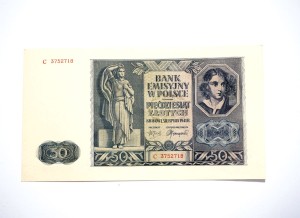 B1262 50 Złotych 1941 rok Polska seria C