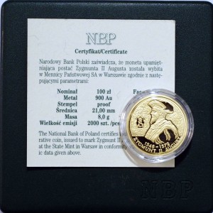 P0589 100 Złotych 1999 rok Polska Zygmunt II August