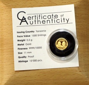 P0595 1500 Szylingów 2014 rok Tanzania, Kanonizacja Jan Paweł II