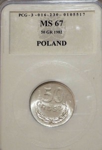 P0599 50 groszy 1982 rok Polska , PRL, MS67