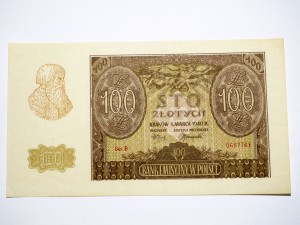 B1271 100 Złotych 1940 rok Polska seria B, fałszerstwo ZWZ
