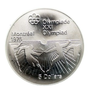 M03851 5 Dolarów 1976 rok Kanada, Olimpiada, Szermierka