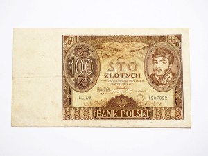 B1319 100 Złotych 1932 rok Polska seria AW