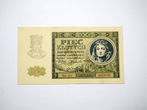 B1324 5 Złotych 1941 rok Polska seria AE