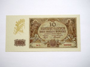 B1325 10 Złotych 1940 rok Polska seria L , UNC