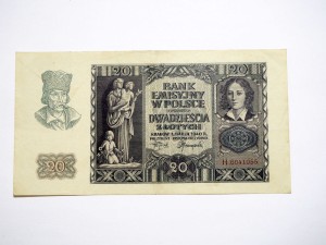 B1326 20 Złotych 1940 rok Polska seria H 