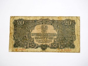 B1346 20 Złotych 1944 rok Polska, CH, seria lubelska, "...owym" 