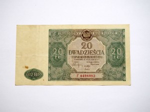 B1347 20 Złotych 1946 rok Polska, seria F