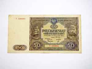 B1351 50 Złotych 1946 rok Polska, seria N