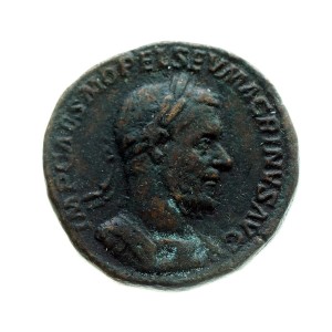 P0621 Sestercja (217 - 218 rok) Rzym Macrinus + Felicitas SC (b. rzadka)