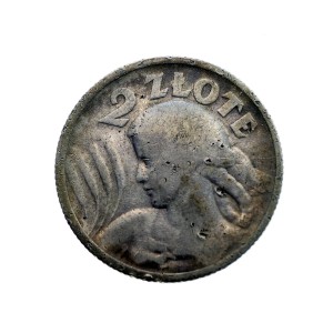 M03888 2 Złote 1924 Polska Żniwiarka róg i pochodnia 