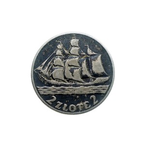 M03892 2 Złote 1936 rok Polska Żaglowiec 