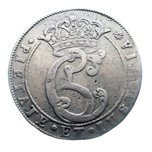 P0636 4 Marki (Korona) 1671/2 rok Norwegia Christian V (rzadszy monogram)