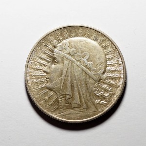 P0651 5 Złotych 1933 rok Polska Głowa Kobiety, piękna