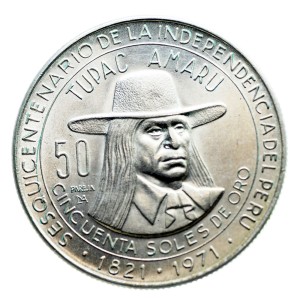 M03965 50 Soles 1971 rok Peru 150-lecie niepodległości