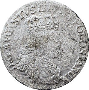 RP000002 Trojak (3 gr) 1754 rok Polska August III Sas (RRRRR)