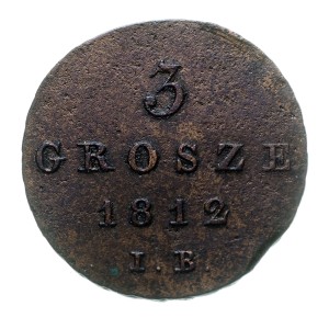 RP000004 3 Grosze 1812 rok Księstwo Warszawskie, super