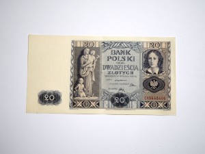 B1414 20 Złotych 1936 rok Polska, seria CK 