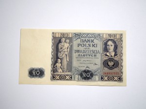 B1415 20 Złotych 1936 rok Polska, seria DK  