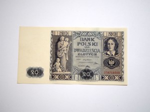 B1418 20 Złotych 1936 rok Polska, seria DT 
