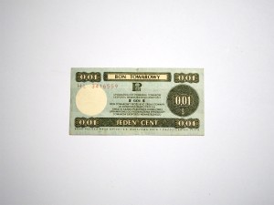 B1421 Bon Towarowy 1 Cent 1979 rok Pewex  