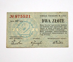 B1425 2 Złote 1939 rok Polska, Łódź, Komisja Finansowa, seria 1C
