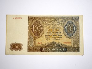 B1433 100 Złotych 1941 rok Polska, seria D  