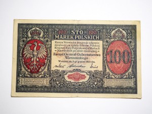 B1446 100 Marek 1916 rok Polska "Generał, Gubernatorstwa" 