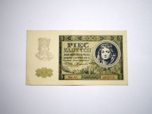 B1454 5 Złotych 1941 rok Polska, seria AC