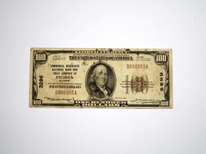 B1457 100 Dolarów 1929 rok USA, Bank of Peoria, Illinois RARE