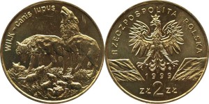 SN0228 2 złote 1999 Wilk
