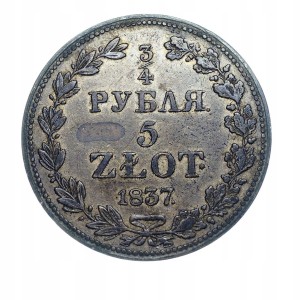 6379NAS 3/4 Rubla - 5 złotych 1837 Polska / Rosja